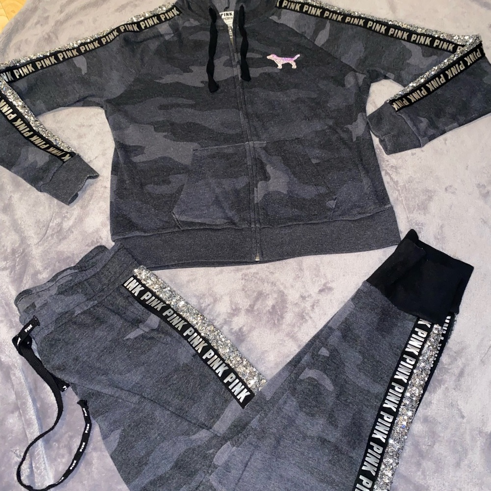 PINK VS | sweat suit set with sequins